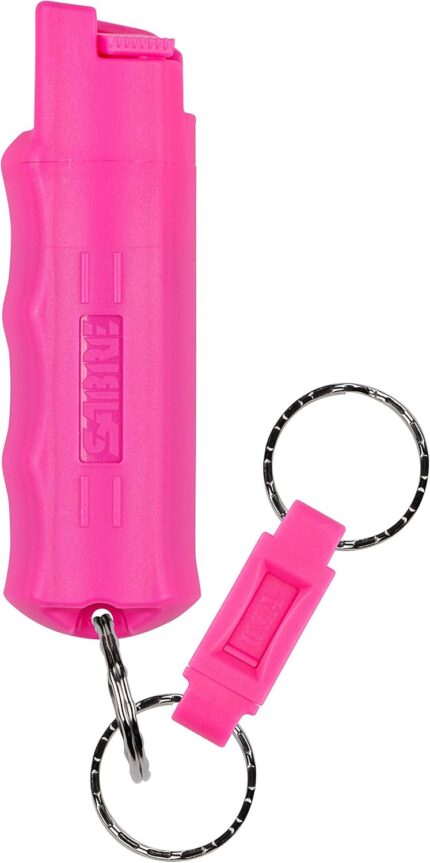SABRE Pepper Spray, Quick Release Keychain for Easy Carry and Fast Access, Finger Grip for More Accurate and Faster Aim, Maximum Police Strength OC Spray, 0.54 fl oz, Secure and Easy to Use Safety