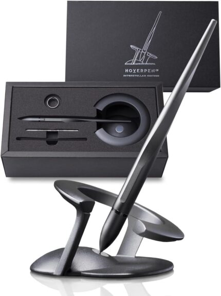 novium Hoverpen Interstellar - Space Black, Ballpoint Pen, Unique Conversational Starter, Premium Futuristic Design, Precision Flow Ink, Schmidt Ballpoint Cartridges